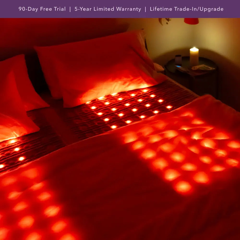 Close-up view of HealthyLine mat showing infrared and PEMF activation