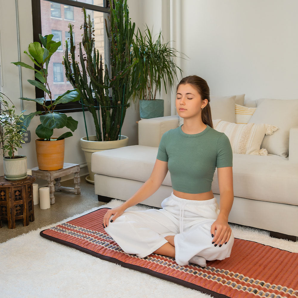 PEMF therapy mat with far-infrared rays and hot stone therapy